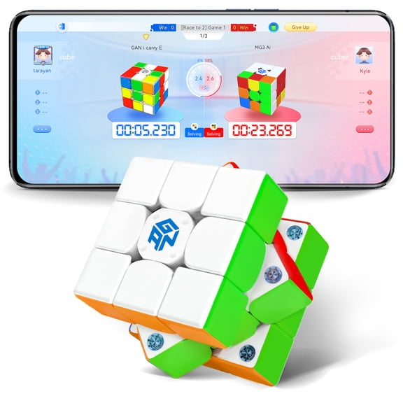 GAN356 I Carry E, Smart Cube 3x3, Bluetooth Magnetic Speed Cube, Competitions via Free App, Educational Toy to Improve Concentration