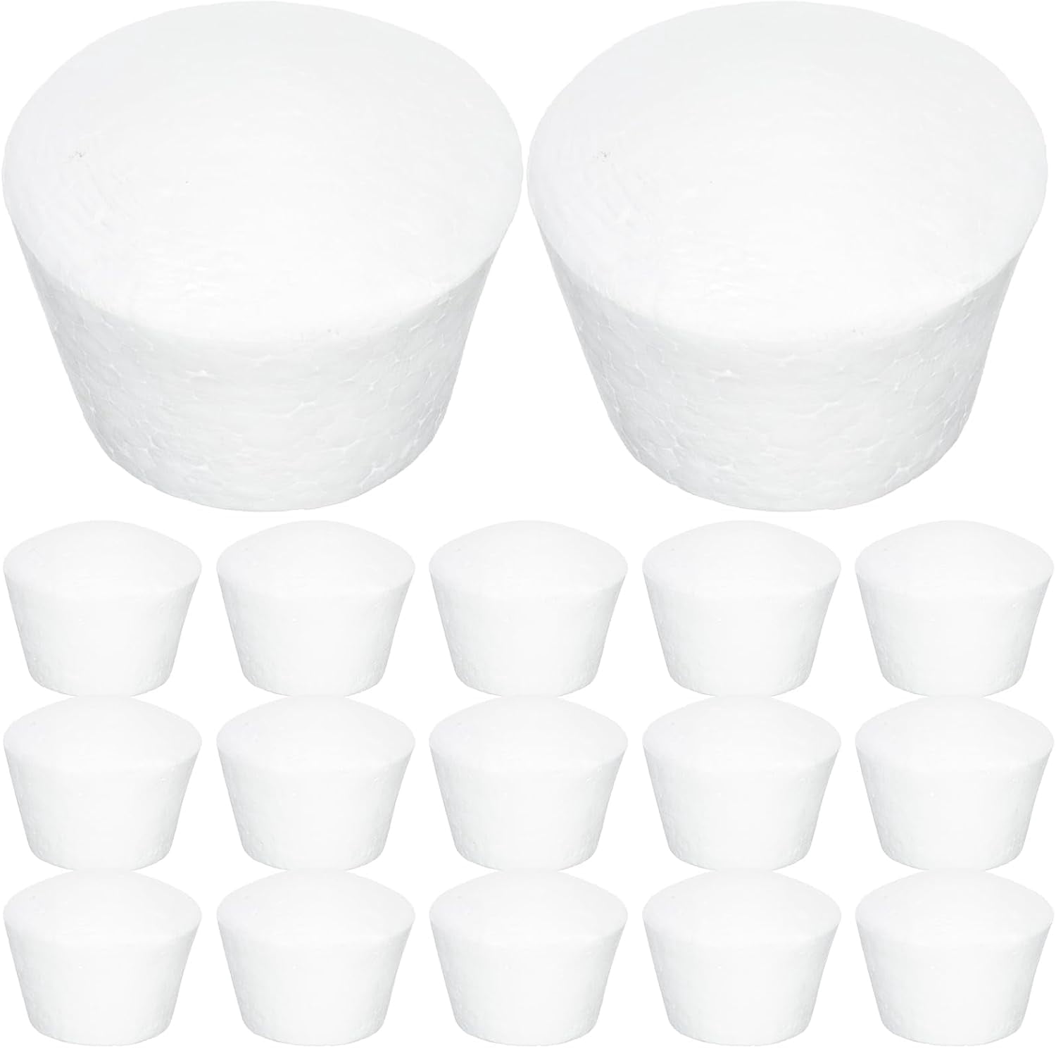 ABCISI 20pcs Foam Cupcake Paintable Faux Cake Model Foam Dummy Cake Model for Birthday Wedding Christmas Party Decoratin White 6.5cm