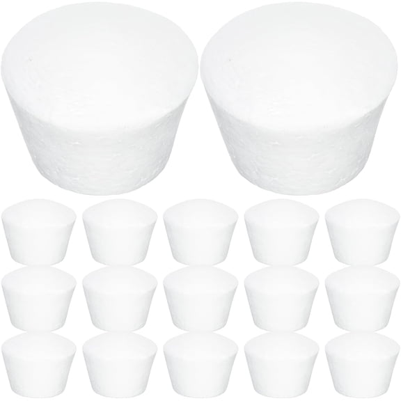 ABCISI 20pcs Foam Cupcake Paintable Faux Cake Model Foam Dummy Cake Model for Birthday Wedding Christmas Party Decoratin White 6.5cm