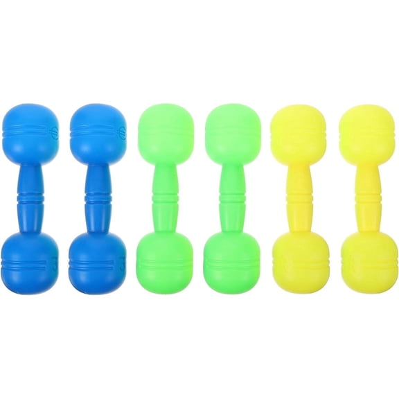 ABCISI 3 Pairs Kids Plastic Hand Dumbbells Home Gym Exercise Barbell Children Exercise Fitness Sport Toy Toddler Weights Kids Fun & Fitness Workout Equipment