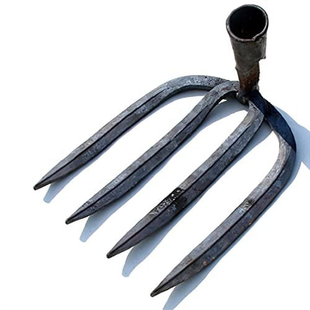 GANAZONO 4 Leaf Picker Metal Lawn rake Cement rake Small rake for Flower beds Leaf rake Head