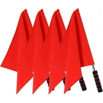 GANAZONO 4pcs Referee Flag Volleyball Line Judge Flags Stainless Steel Sponge Handle Track and Field Sports Training Flag for Volleyball Referee Equipment 45x36cm