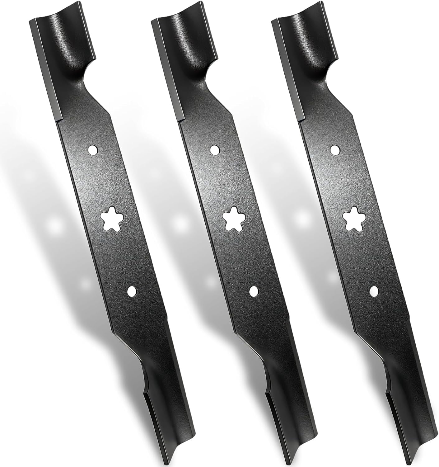 GANCO 187256 Mulching Blades for Husqvarna 54 Inch Mower Z254 YTH2454 Craftsman Poulan Replacement Part 532187256 539112053 187254 (Pack of 3 Lawn Mower Blades)