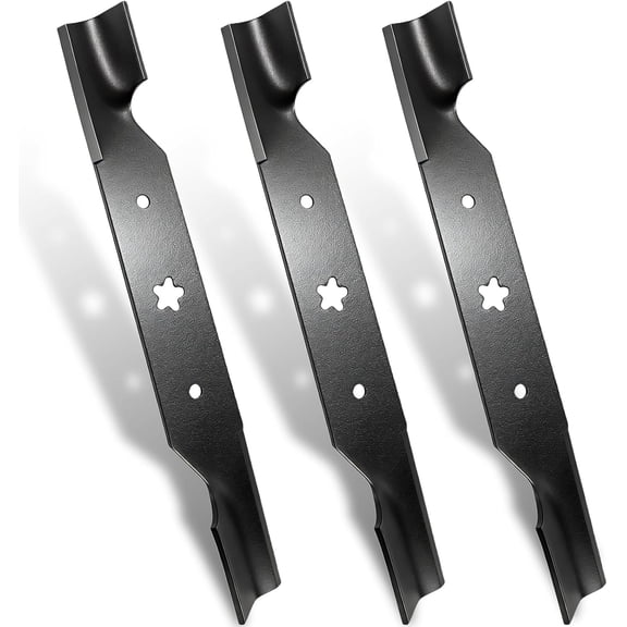 GANCO 187256 Mulching Blades for Husqvarna 54 Inch Mower Z254 YTH2454 Craftsman Poulan Replacement Part 532187256 539112053 187254 (Pack of 3 Lawn Mower Blades)