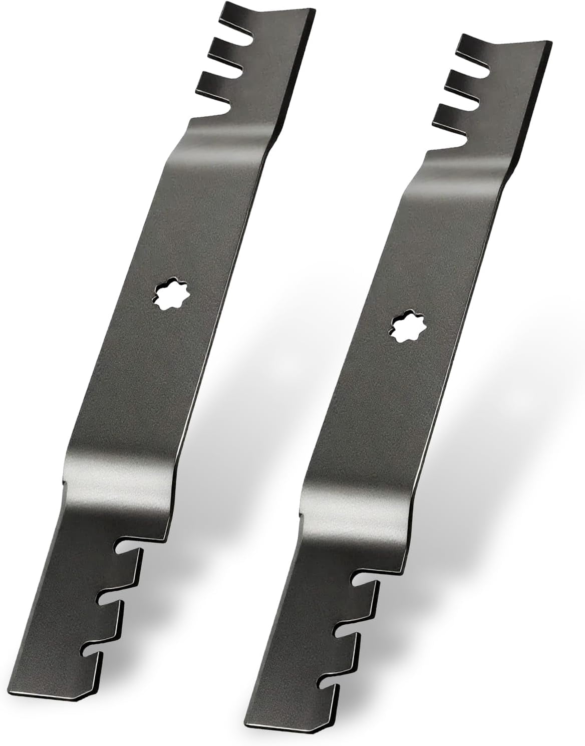 GANCO GX22151 Mower Blades for John Deere 42 Inch Mower X300 E100 D105 D130 Replacement Part Accessories Replace GY20850 AM137333 (Pack of 2 Lawn Mower Toothed Blades)