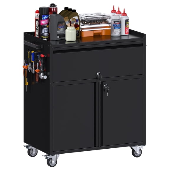 GANGMEI Metal Tool Chest with Wheels, Garage Storage Cabinet with Lock, Rolling Steel Storage Cabinet, Assembly Required