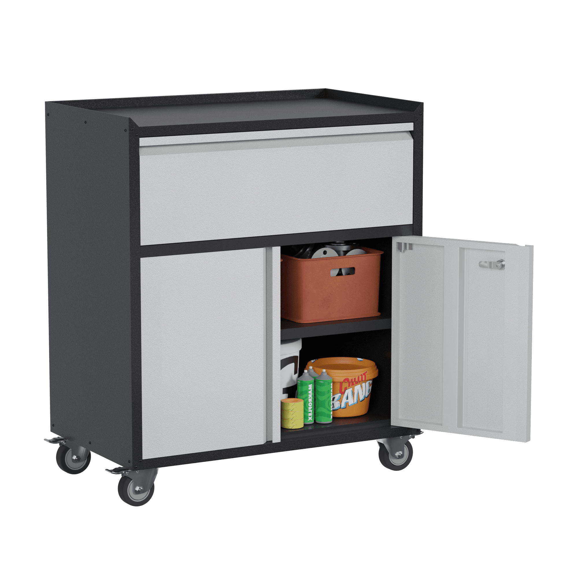 Gangmei Metal Garage Cabinet With Wheels Rolling Storage Cabinet With