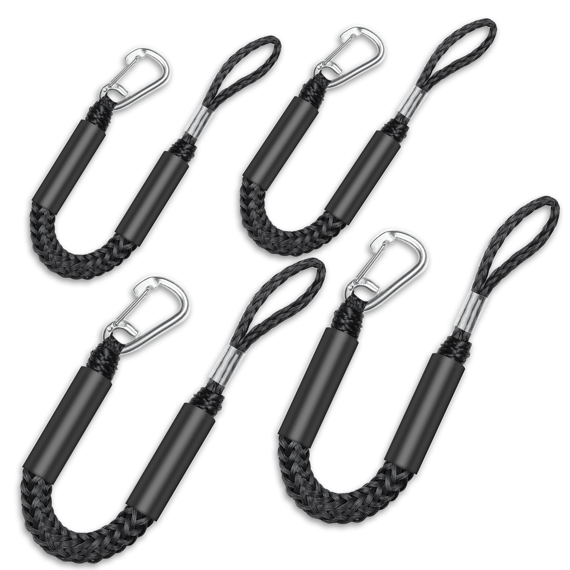 Jet Slinger Ropes GANGXUN Bungee Dock Lines with Clips 2/3/4FT (4 Pack) – 1800LB Shock ...