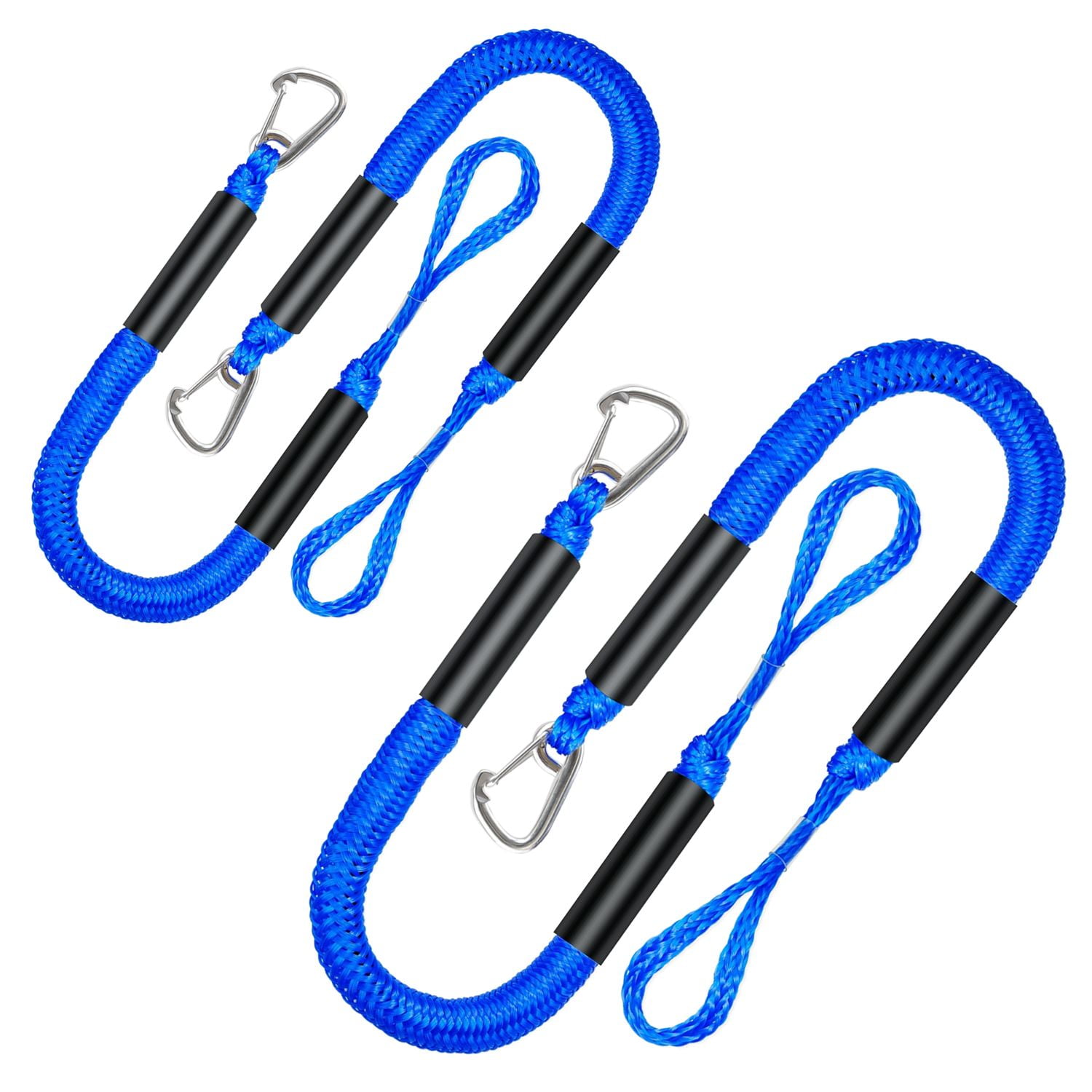 Jet Slinger Ropes GANGXUN Bungee Dock Lines with Clips 3FT+4FT (4 Pack) – 1800LB Shock ...