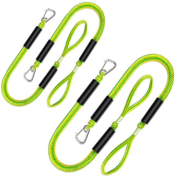GANGXUN Bungee Dock Lines with Clips 2/3/4FT (4 Pack) – 1800LB Shock Absorbing Boat Ropes for Jet Ski, Kayak, Truck