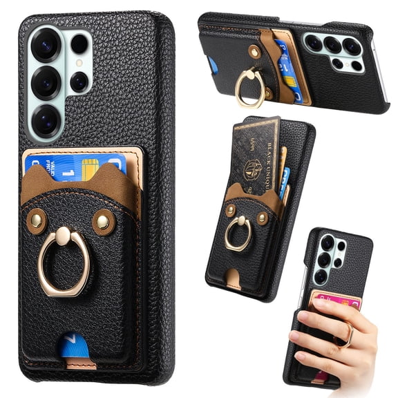 GANGXUN Case for Samsung Galaxy S26 Ultra Adjustable Stand and Secure Design - Black