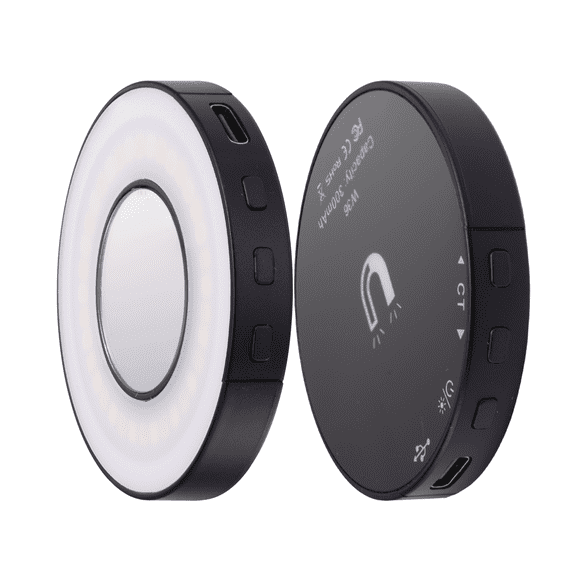 GANGXUN Magnetic Phone Ring Light with Mirror - Adjustable 2500K-9000K LED for Selfie/Makeup/Streaming