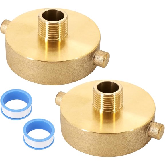 GANGZI 2 Pcs Fire Hydrant GANGZI Adapter 2-1/2" NST/NH Female x 3/4" GHT Male Fire Hydrant Adapter with Pin Lug Brass Fire Fitting Connector for Garden GANGZI
