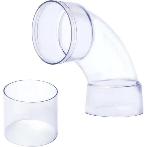 GANGZI 70309 4 Inch ID 90 Degree Elbow for 4" OD Dust Collection Pipes, Adapters and Fittings with Splice for 4 Inch ID Dust Collection GANGZI Connector (Clear), 1 Set