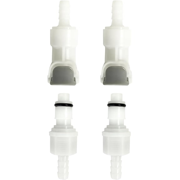 GANGZI Quick-Disconnect GANGZI Barb Insert, Quick Connect GANGZI Fittings, Plastic Quick Connect Male/Female Coupling Connector, 1/4" Inner Diameter hose, 2 Female Connectors and 2 Male Connectors.