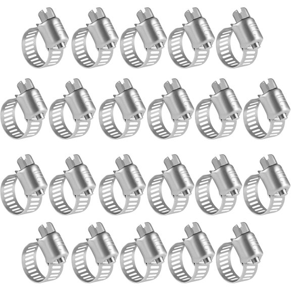 GANGZI Stainless Steel GANGZI Clamps - 22 Pack Worm Gear Drive GANGZI Clamps Micro Size 6 Clamping Range from 5/16 Inch to 7/8 Inch (8mm-22mm) for Automotive Plumbing, 1/2'', 3/4'' Clamps