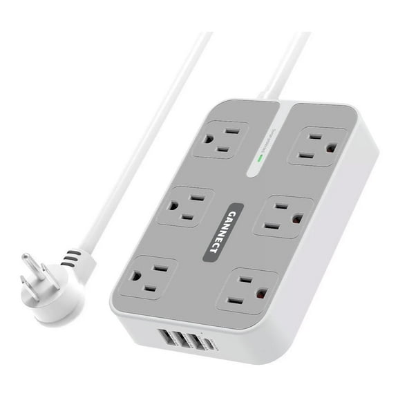 GANNECT 6 Outlet Surge Protector with USB C, 3 USB-A