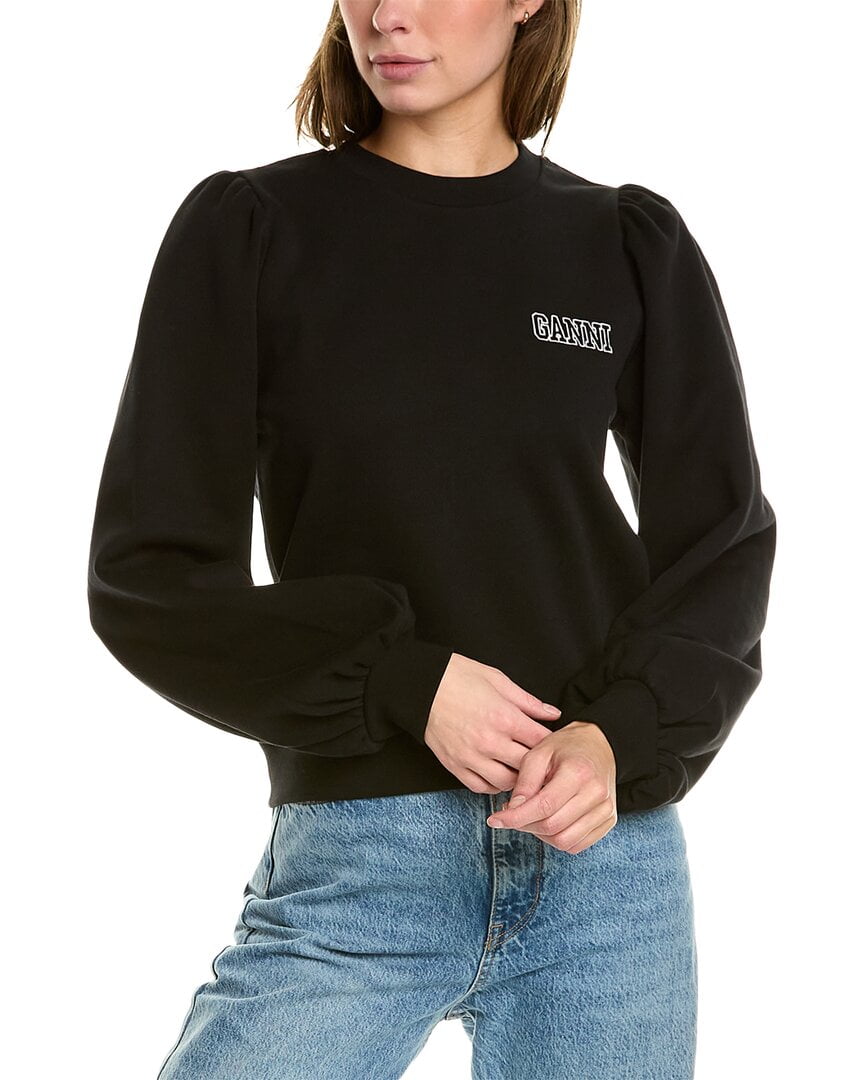 GANNI womens Puff Shoulder Sweatshirt XXS Black Walmart