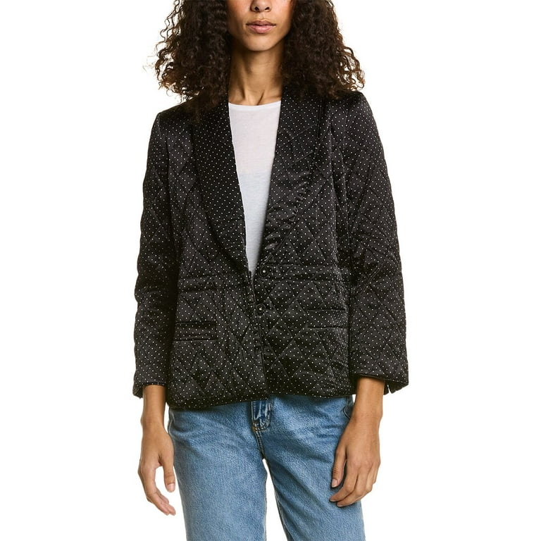 GANNI womens Quilted Jacket, 36, Black - Walmart.com