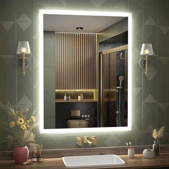GANPE 28 x 36 inch LED Bathroom Mirror with Motion Sensor and Bluetooth Speaker