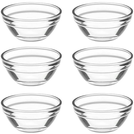 GANSWAN Stackable Serving Bowls, 0.64 lb, Glass Transparent, 6 Pcs