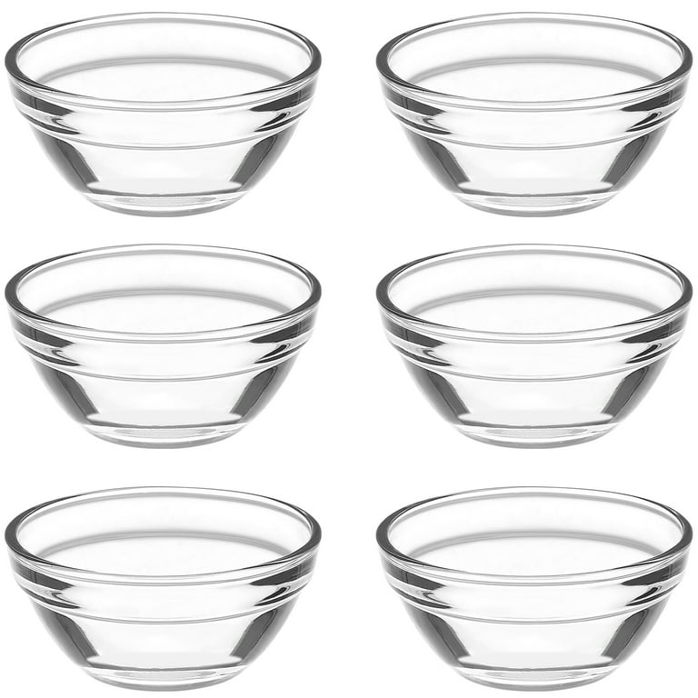 6pcs Glassware Set - Small Clear Glass Dessert, Pudding, Jelly, Snack,  Salad Bowls, Kitchen Mini Prep Bowls - Walmart.com