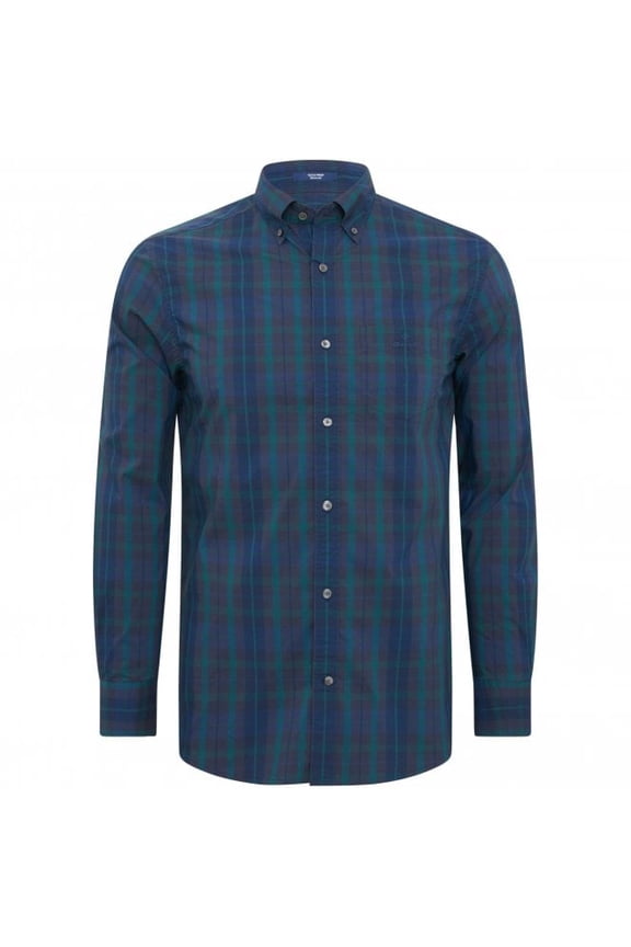 Atlatntic Deep Tech Prep Broadlcoth Plaid Shirt 3020330 Size M