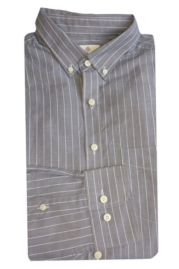 DIAMOND G Men's Graphite Royal Stripe Button Down Shirt 303062 Size M