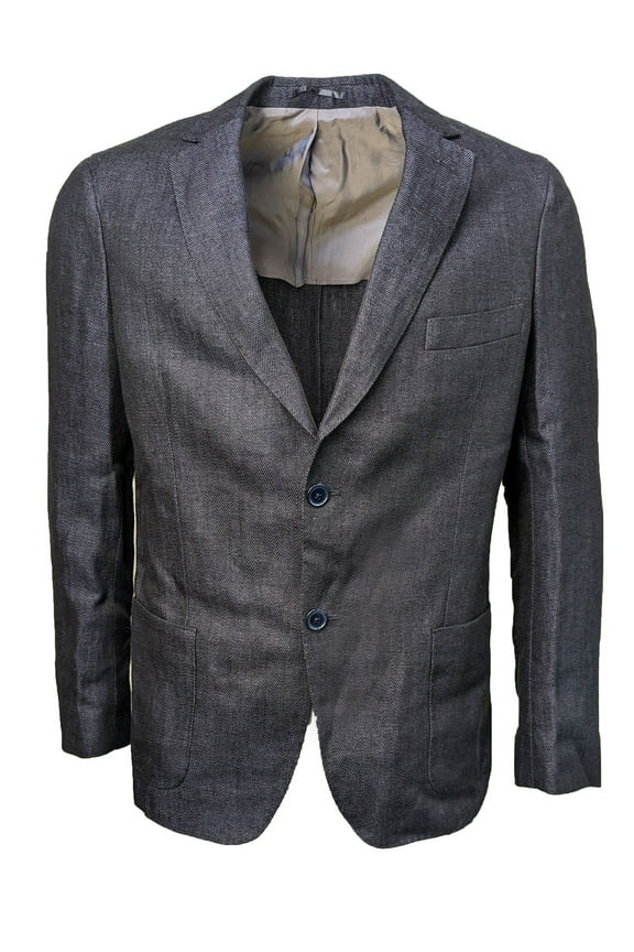 LUXURY Men's Navy Herringbone Blazer 76546 Size 52