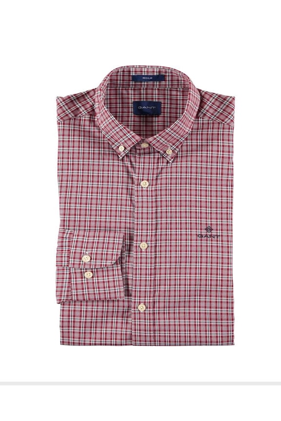 Mahogny Red Windblown Oxford Check Button Down Shirt 3021130 Size M