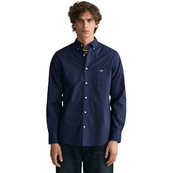 GANT Marine Solid Poplin Button Down Shirt 347310 Size Medium