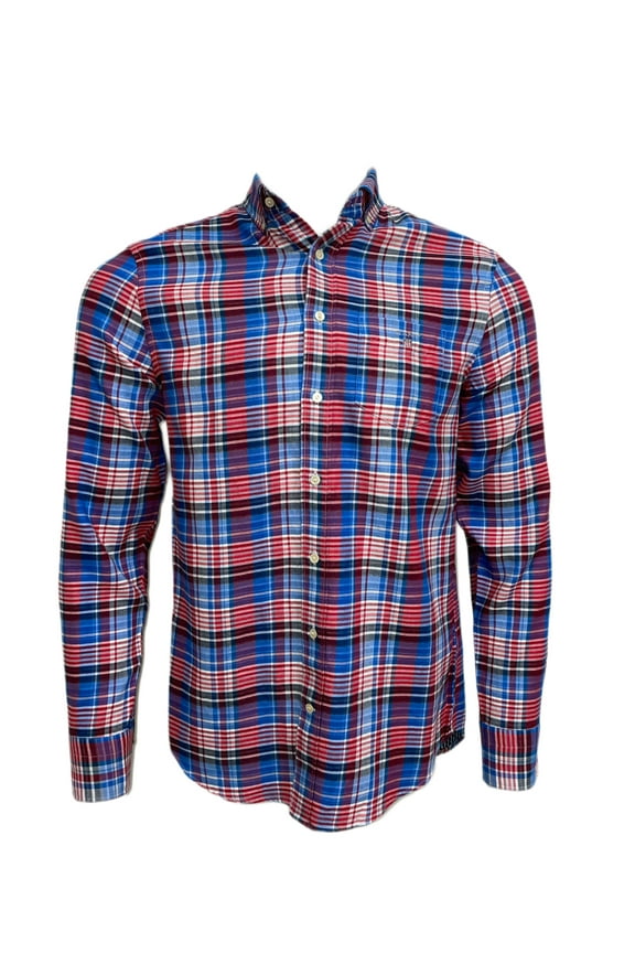 Men's Winter Double Check Shirt, Bright Red, Medium