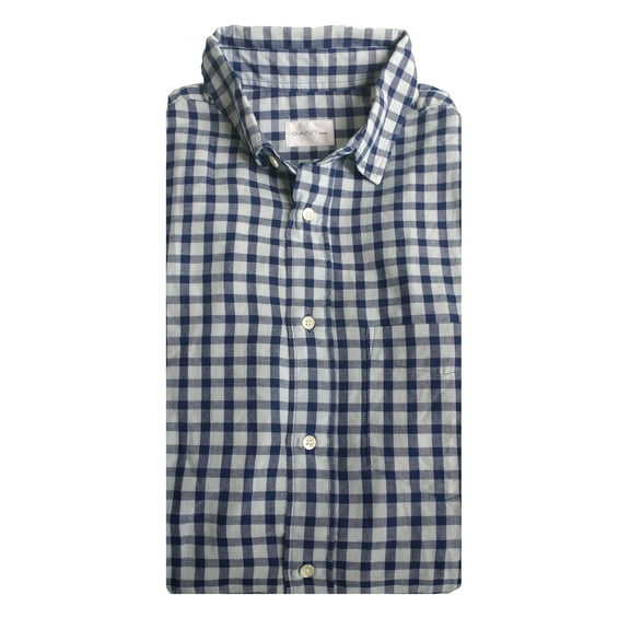 GANT RUGGER Men's Dark Indigo Oxford Check HOPC Shirt 347922  Size Medium