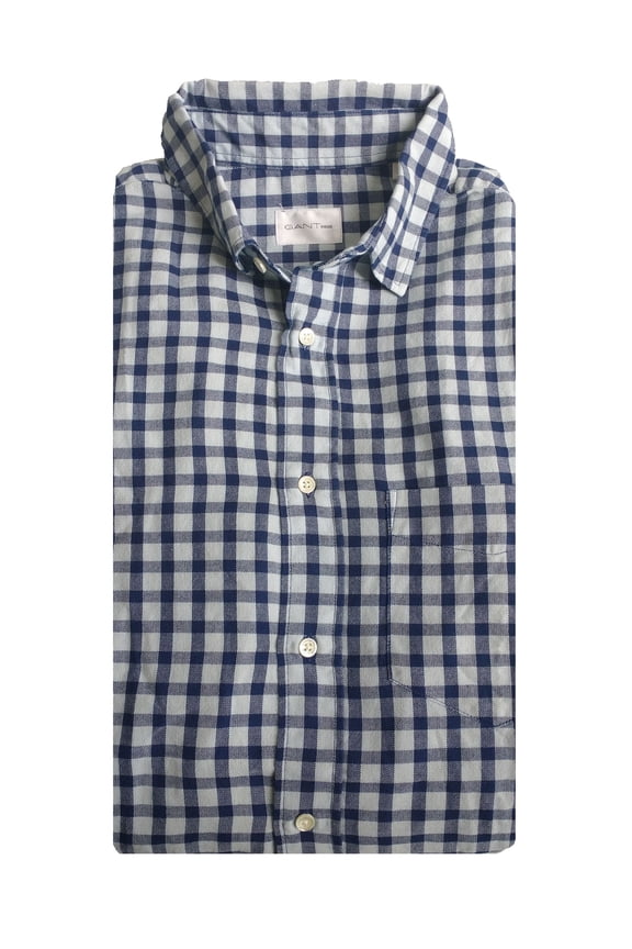 RUGGER Men's Dark Indigo Oxford Check HOPC Shirt 347922 Size Medium