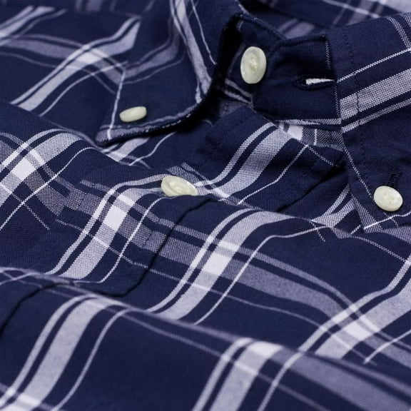 GANT RUGGER Men's Evening BlueDreamy Oxford Check HOBD 341133 Size M