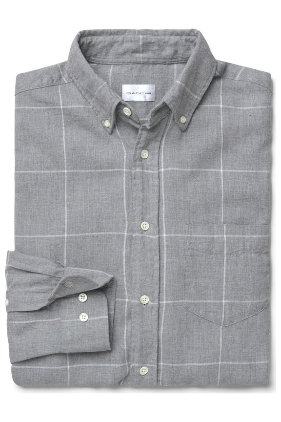 RUGGER Men's Grey Windblown Flannel Check Shirt 3081332 Size Medium