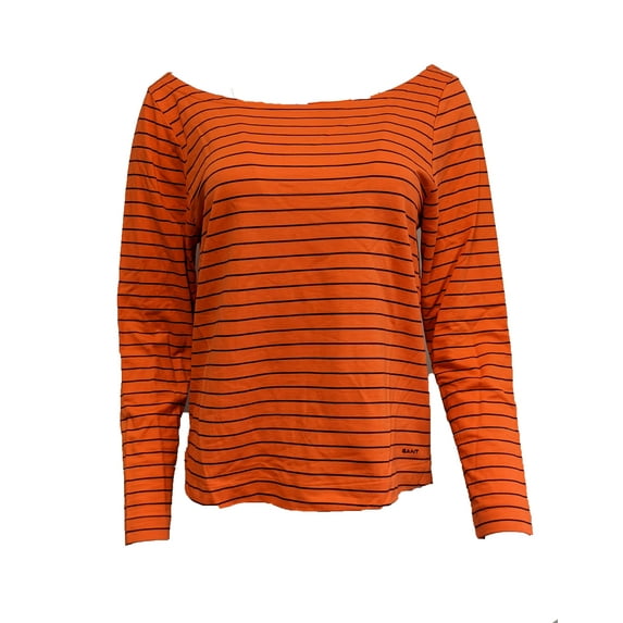 GANT Women's Blood Orange M.T. Striped Top 405622 Size X-Large