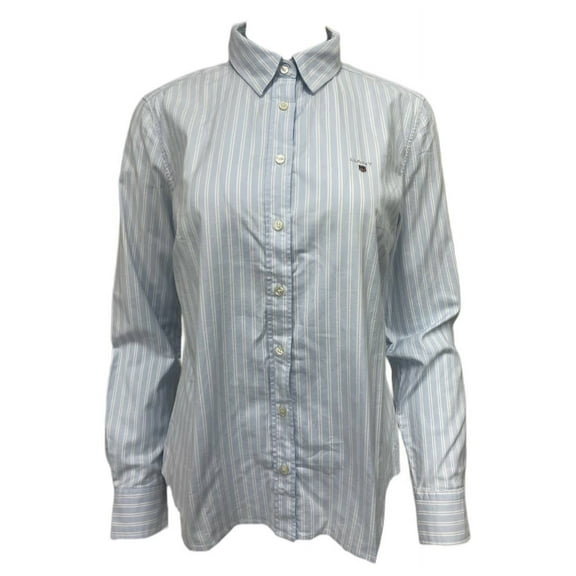 GANT Women's Stretch Oxford Twin Stripe Shirt 432187, Light Blue, US 12