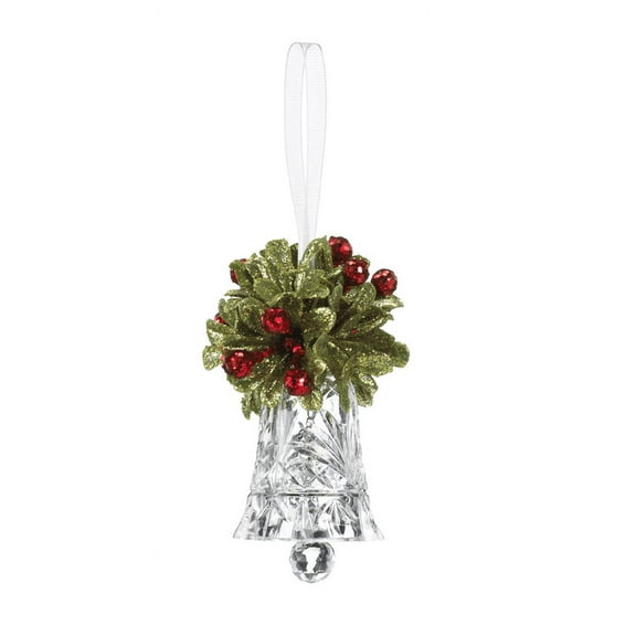 GANZ 3" Kyrstal Kiss Ball Ornament, Teeny Mistletoe Bell - Wedding Acrylic Kissing Crystal-like KK237,Clear,2 in W X 3 in H