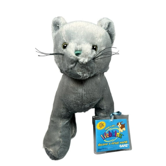 GANZ WEBKINZ - Charcoal the Cat HM152 (BRAND NEW With SEALED CODE) Plush