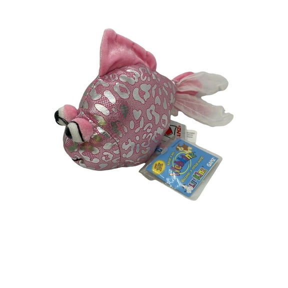 GANZ Webkinz - LilKinz PINK GLITTER Fancy Goldfish Fish HS525 Plush (With SEALED CODE) (BONUS 1 FUN CHOPS)