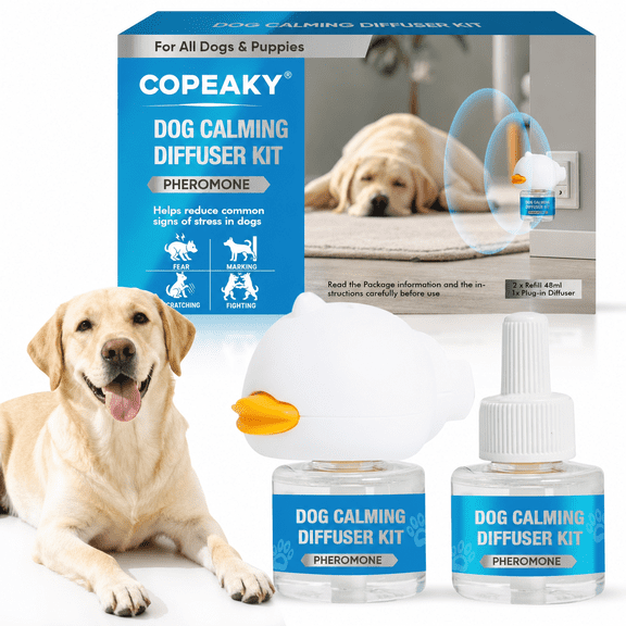 GAOAG Dog Calming Diffuser 48ml (2 Refills) - Pheromone Anxiety Relief for Dogs, Reduces Barking & Stress