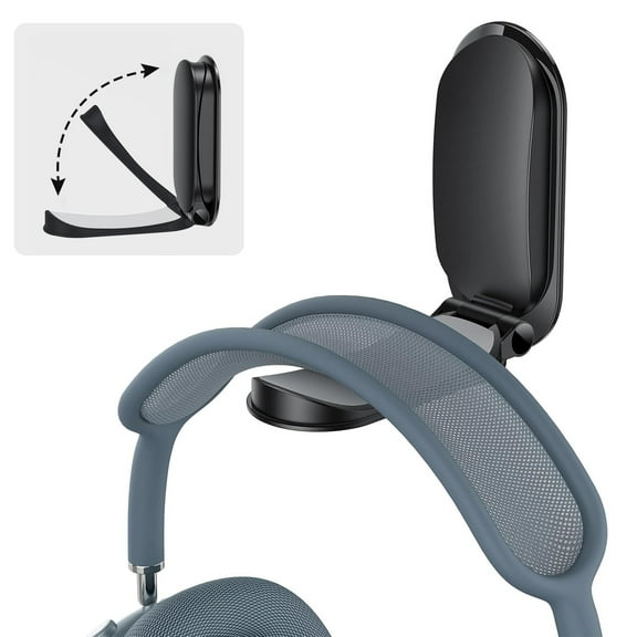 GAOBAO Headphone Stand, Sticky Headset Hanger - Adhesive Headphone Holder Hook Mount, Headset Stand Holder Clip Under Desk, Earphone Clamp for Wireless & Wired Headphones - Black