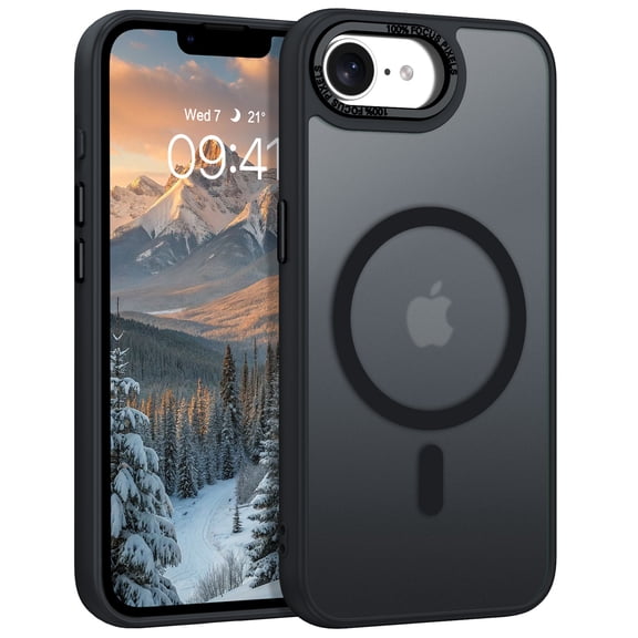 GAOBAO Magnetic Case for iPhone 16e / iPhone 17e, Compatible with MagSafe, Skin Feel Shockproof Anti-Fingerprint Protective Cover for 6.1", Black