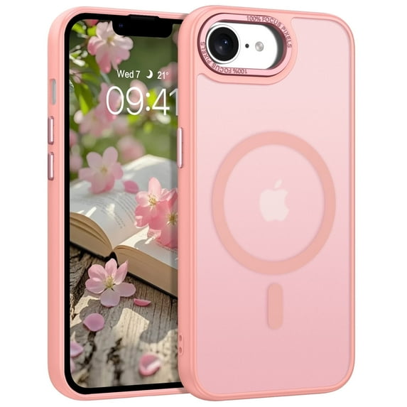 GAOBAO Magnetic Case for iPhone 16e, Compatible with MagSafe, Skin Feel Shockproof Anti-Fingerprint Protective Cover for 6.1", Pink