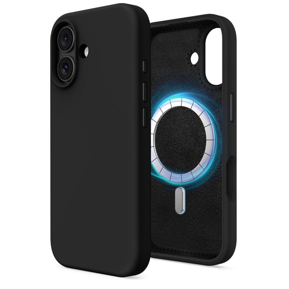GAOBAO Magnetic Case for iPhone 17 - MagSafe Compatible, Liquid Silicone with Metal Buttons & Camera Protection - Soft Touch, Shockproof Cover, Black