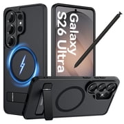 GAOBAO Magnetic for Samsung Galaxy S26 Ultra Case, MagSafe Compatible, Drop Protection Shockproof Matte Translucent Slim Protective Cover with Invisible Stand for Galaxy S26 Ultra 6.9, Black