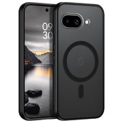GAOBAO Magnetic for Google Pixel 9A Case, Drop Protection Slim Translucent Matte Shockproof Anti-Fingerprint Phone Case for Pixel 9A, Black