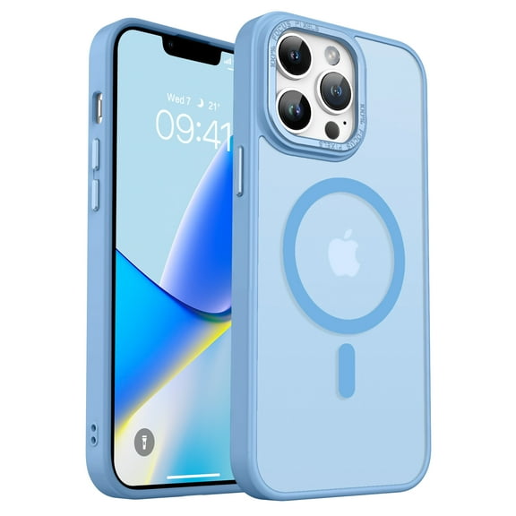 GAOBAO Magnetic for iPhone 13 Pro Case, Compatible with MagSafe Drop Protection Slim Translucent Matte Shockproof with Anti-Fingerprint Phone Case, Blue