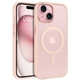 thumbnail image 1 of GAOBAO Magnetic for iPhone 15 Case, Compatible with MagSafe, Drop Protection, 6.1" Metal Camera Frame Translucent Slim Protective Cover for Women Girls, Pink, 1 of 9